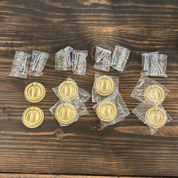 Gold Drawer Ring Pulls (8) - Picture 2 of 6